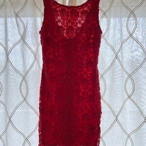 Low-Back Red Lace Dress (NWOT)